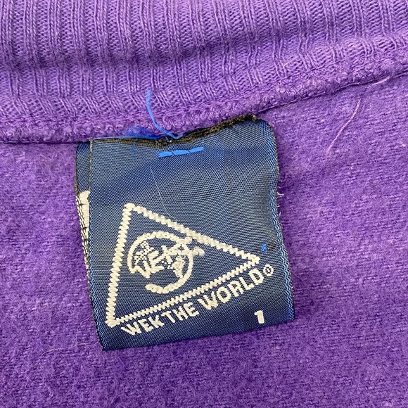 WEK THE WORLD Sweatshirt Womens Size 1 Purple Skiing Vail Vintage Mock Collar - Picture 4 of 9